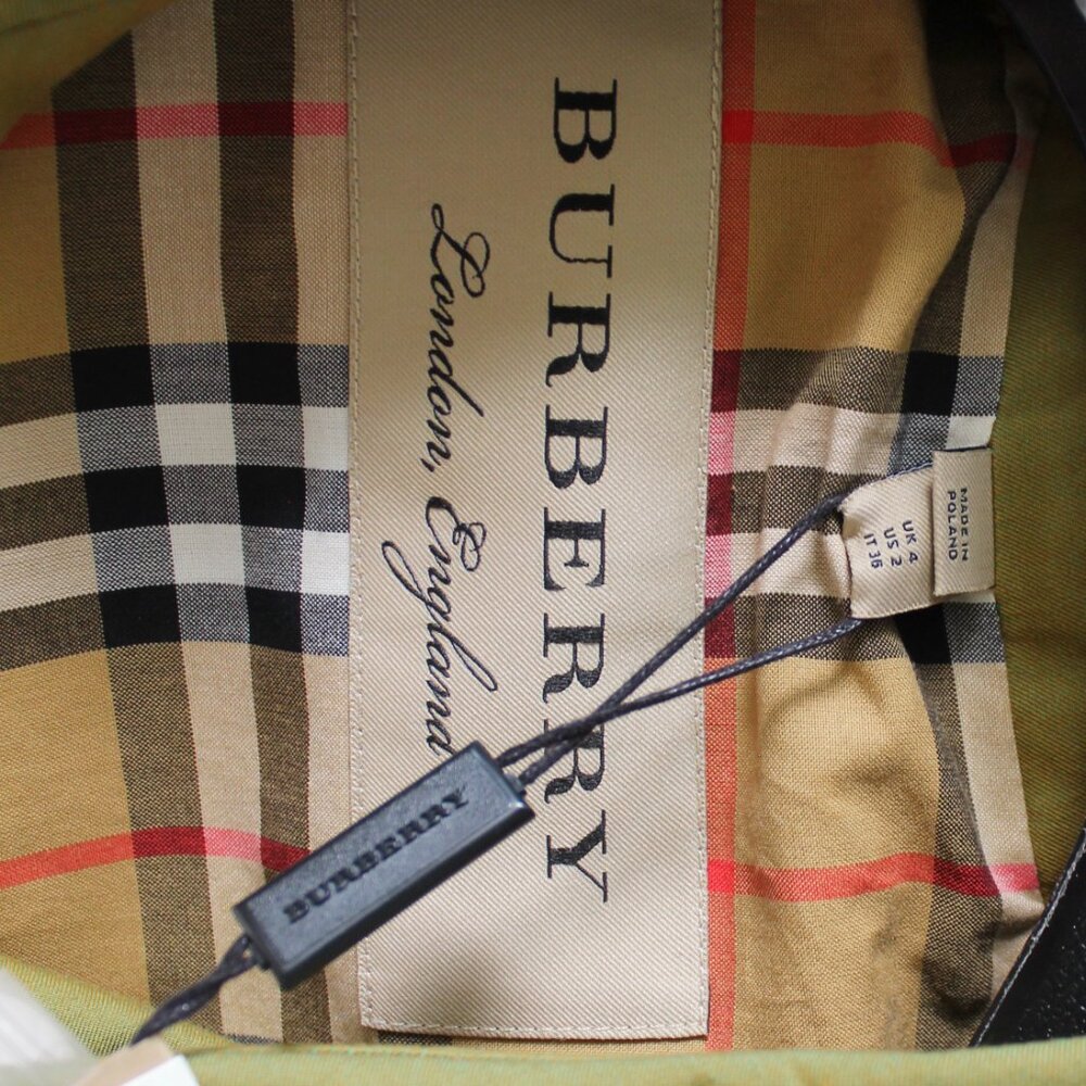 NWT Burberry Trench Coat, US 2 | Contrast Knit, Designer London Heritage Style - Picture 11 of 16